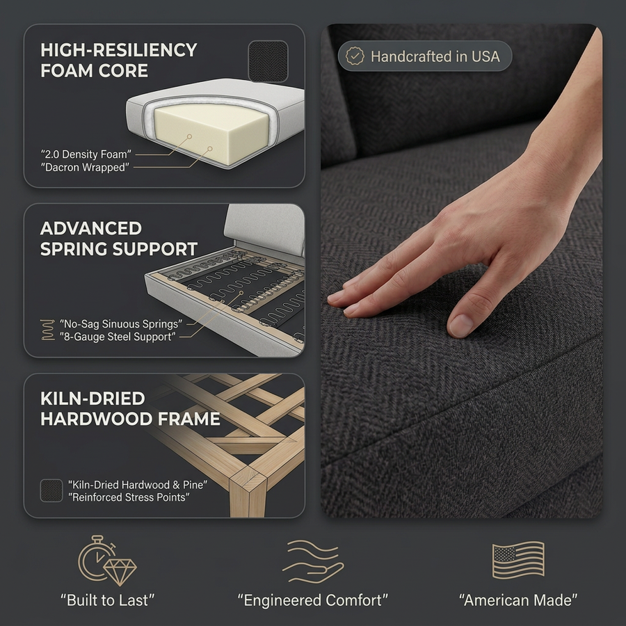 Dover Sofa fabric infographic