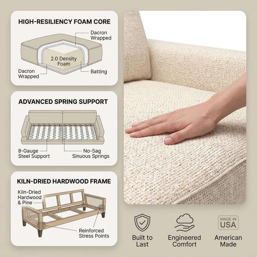 Naples Plus Sofa fabric infographic