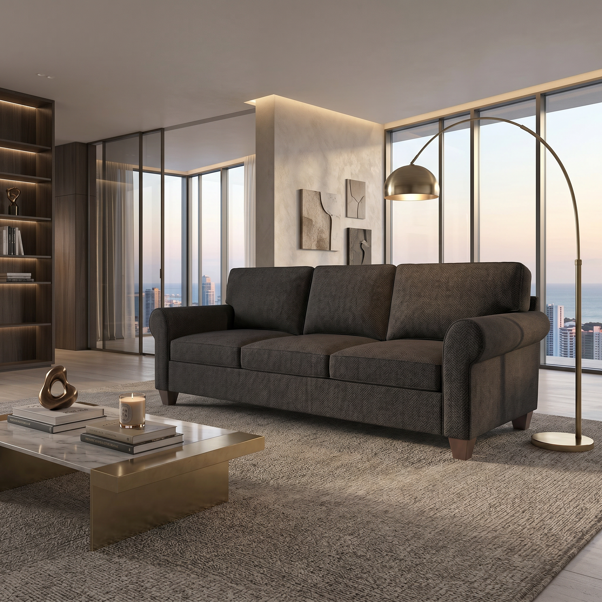 Augusta Sofa — Catalina Charcoal — AS-CC-Model1