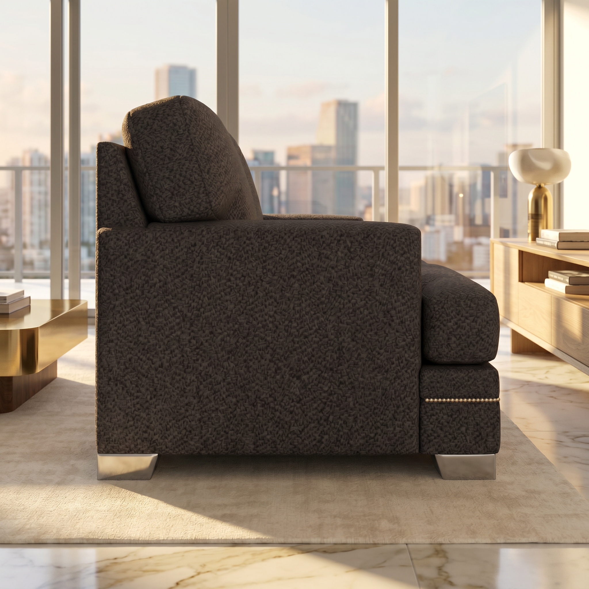 Barcelona Sofa — Catalina Charcoal — BS-CC-Model1