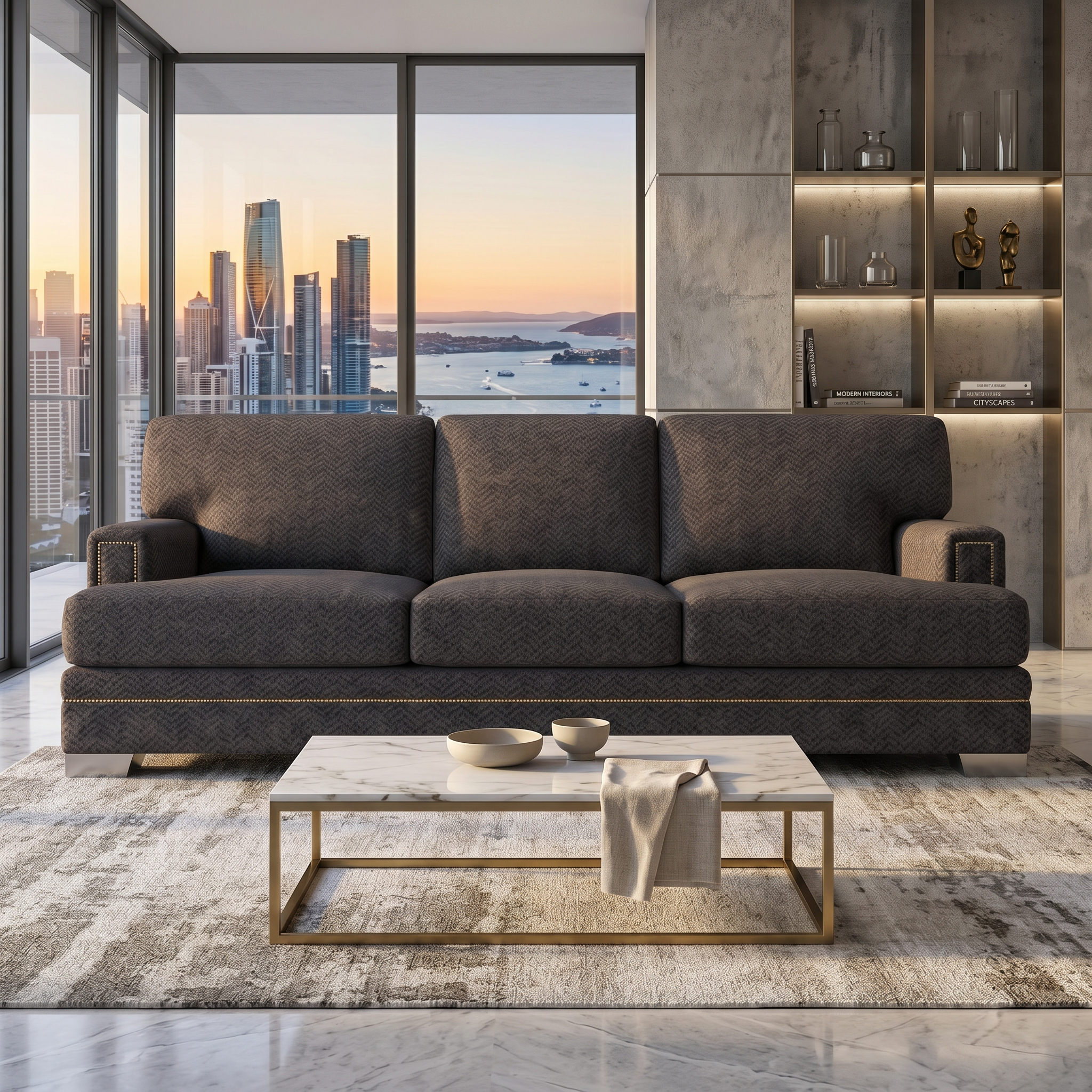 Barcelona Sofa — Catalina Charcoal — BS-CC-Model3