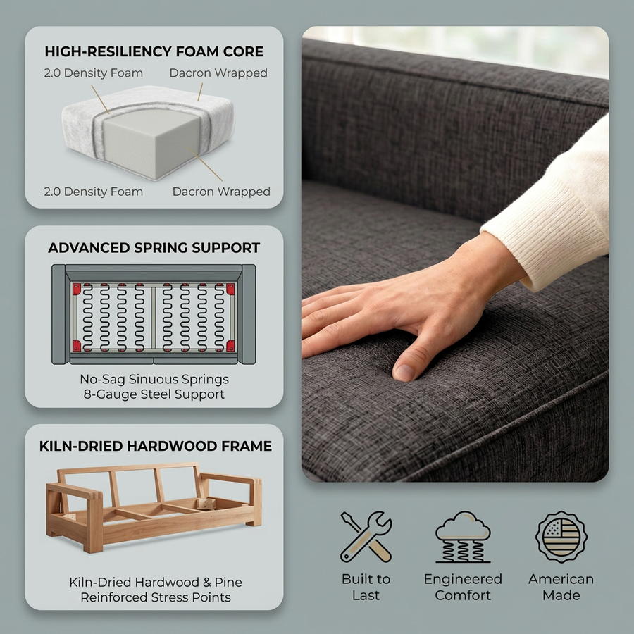 Calgary Sofa fabric infographic