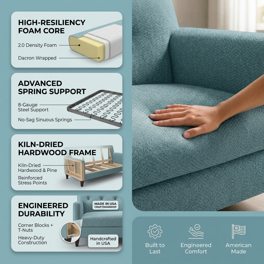 Harper Sofa fabric infographic