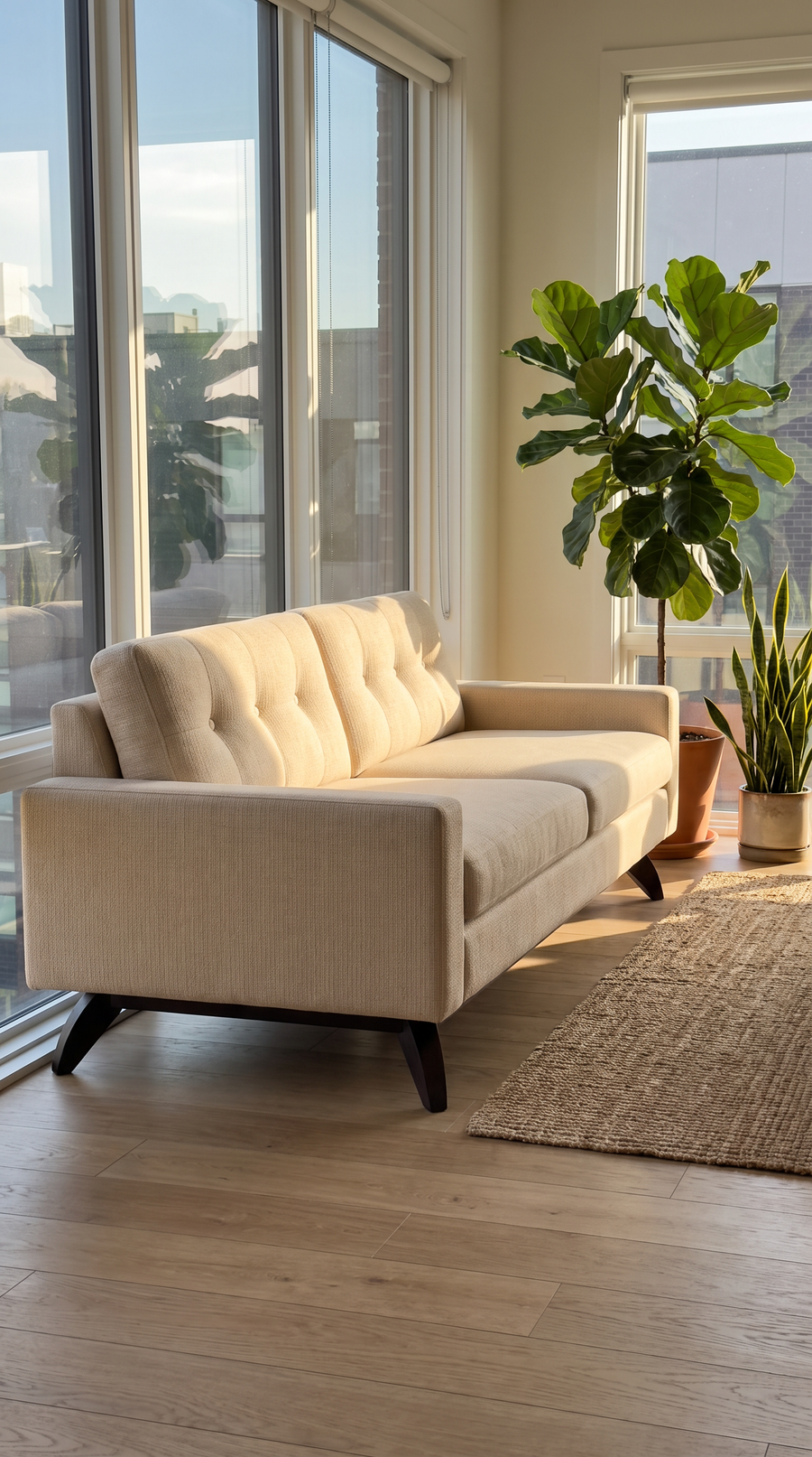 Milan Sofa styled in a living room